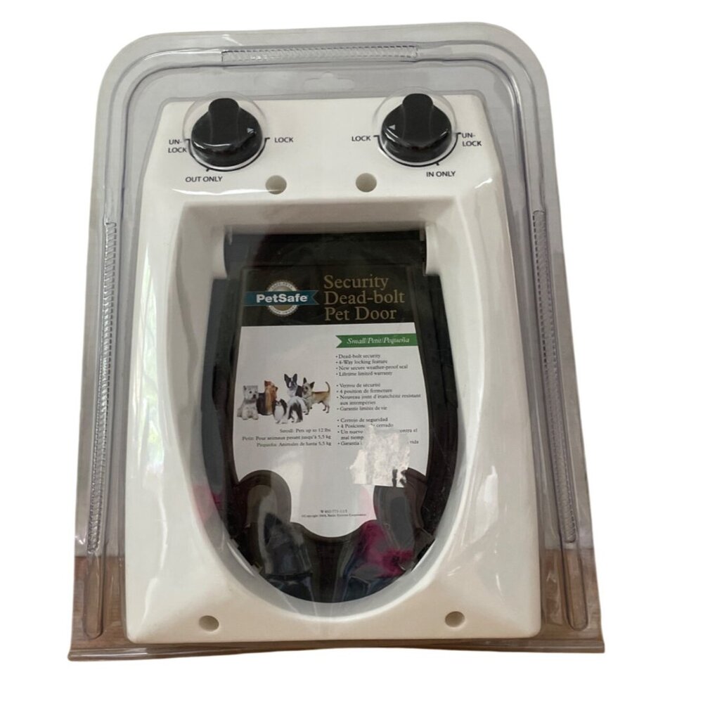 PetSafe Security Dead-Bolt Pet Door For Pets Up To 12 Lb White Cat Dog Brand New